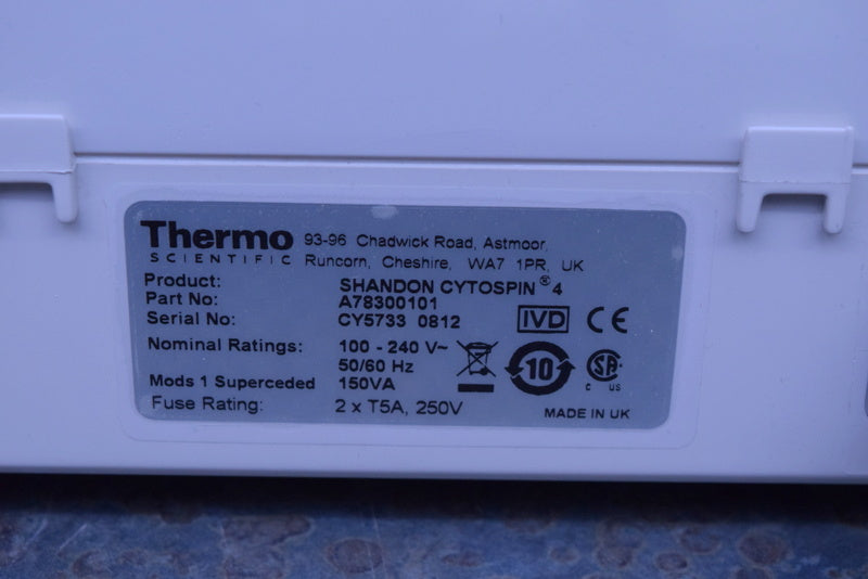 THERMO SCIENTIFIC SHANDON CYTOSPIN 4 CENTRIFUGE