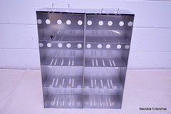 2 STAINLESS STEEL LABORATORY CRYO STORAGE FREEZER RACK