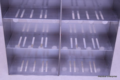 2 STAINLESS STEEL LABORATORY CRYO STORAGE FREEZER RACK