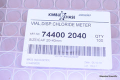 KIMBLE CHASE VIAL DISPOSABLE CHLORIDE METER VIAL 74400 2040 CAP SIZE 20-40MM