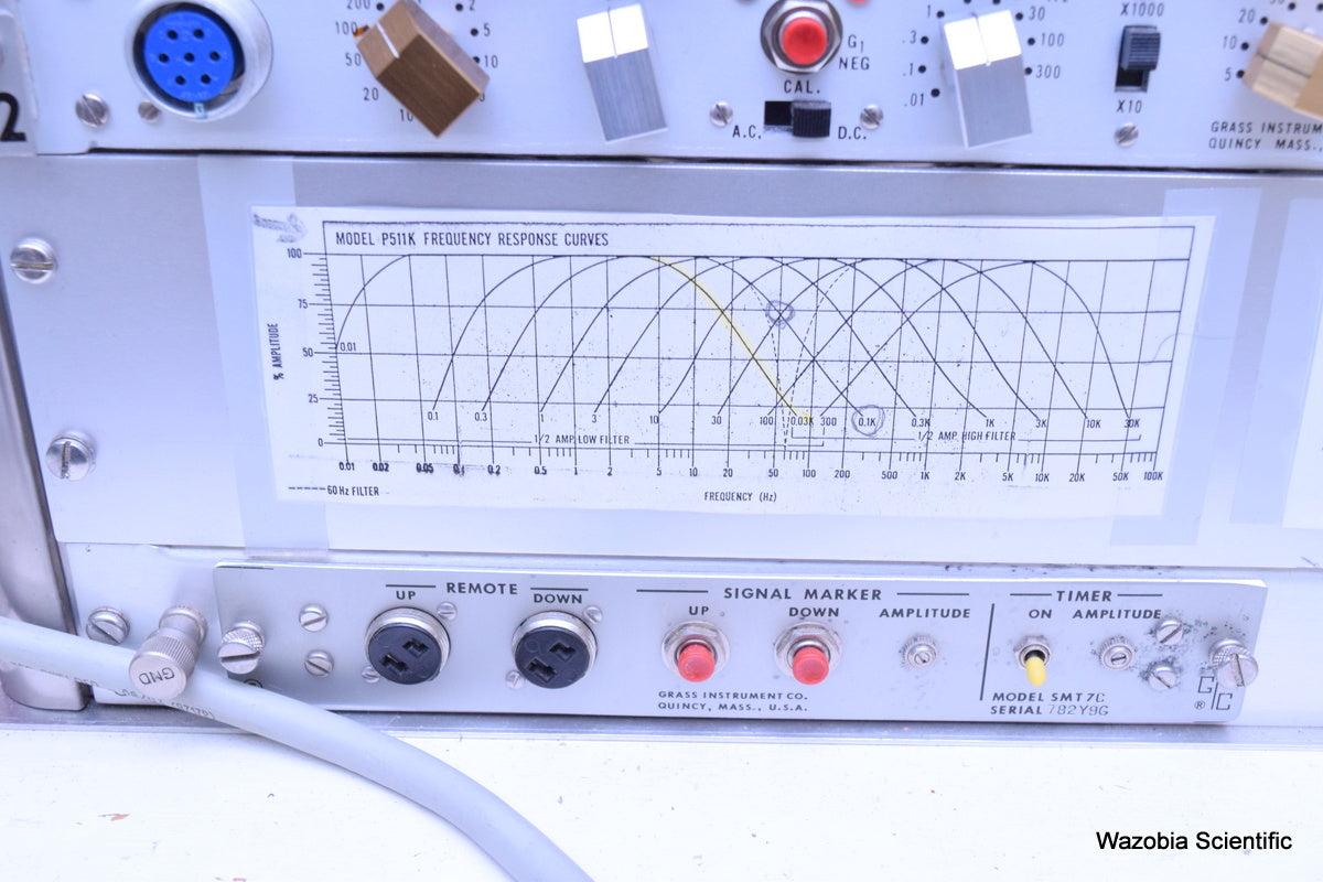 GRASS INSTRUMENT P511K AMPLIFIER POWER 7PCM12 ELECTRODE SELECTOR  78ES 362 SMT7C