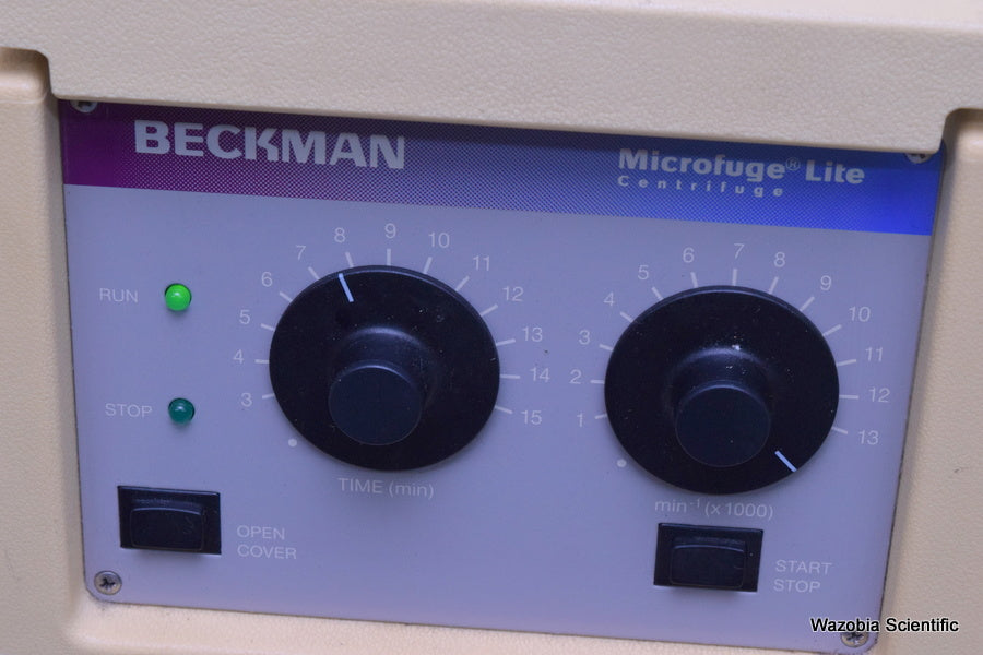 BECKMAN MICROFUGE LITE LABORATORY CENTRIFUGE CAT. 365606 WITH ROTOR F1802