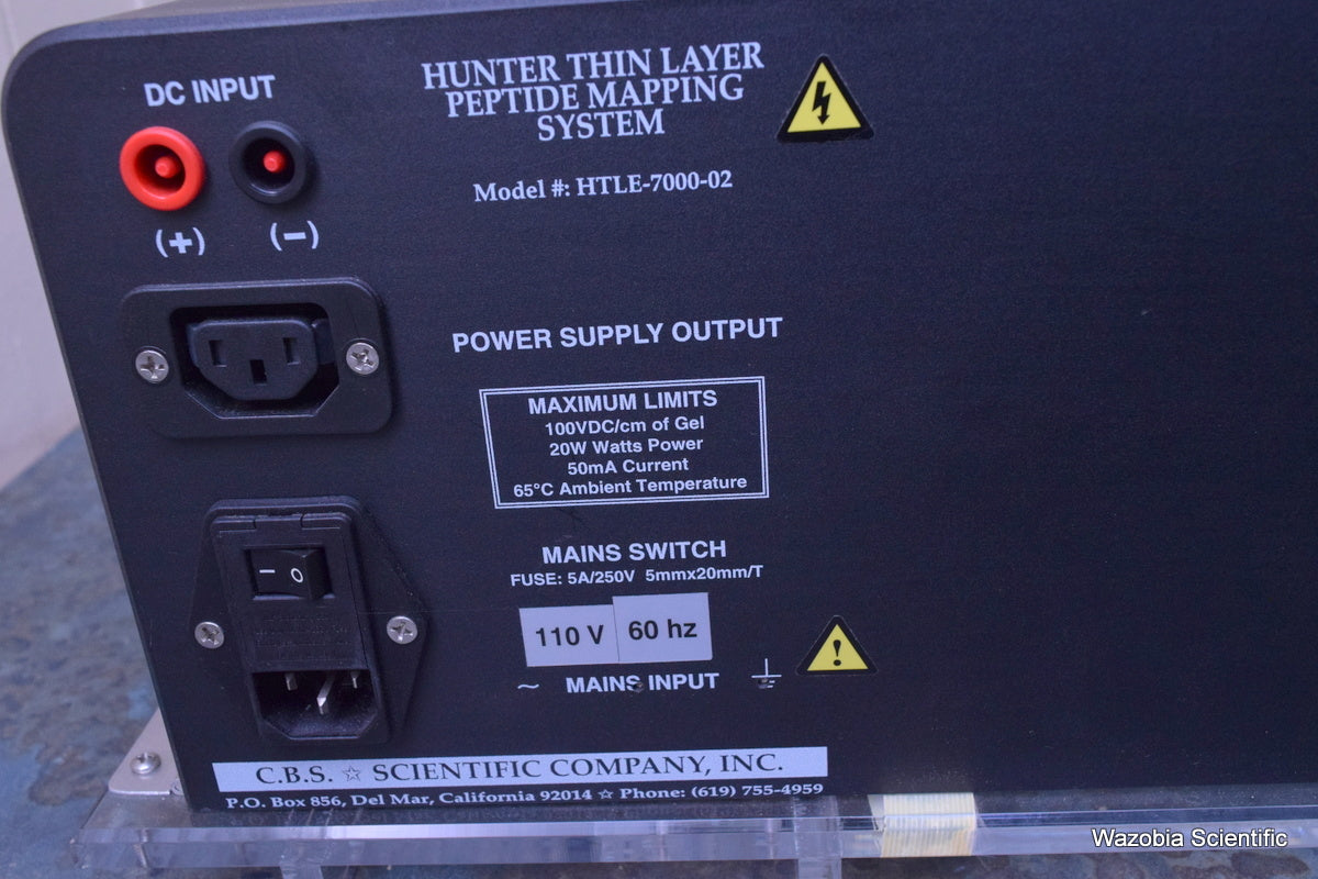 C.B.S HUNTER THIN LAYER PEPTIDE MAPPING ELECTROPHORESIS SYSTEM HTLE-7000