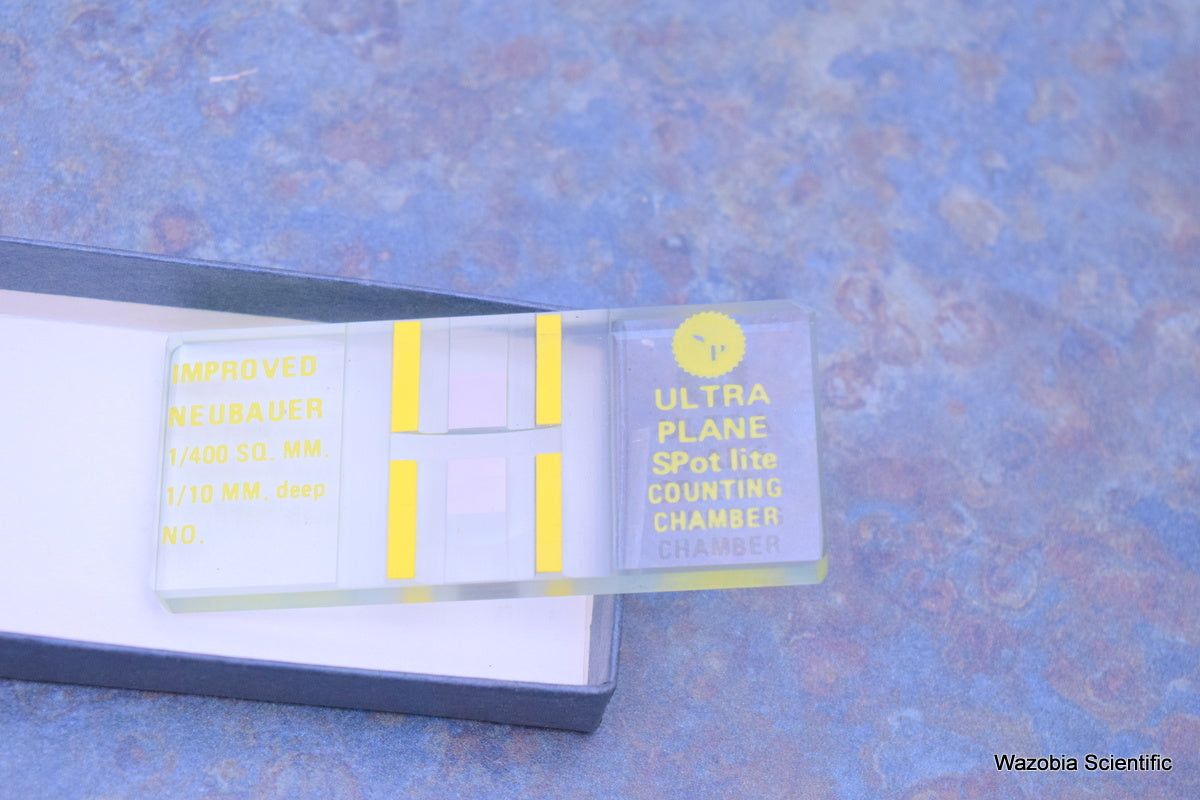 SCIENTIFIC PRODUCTS COUNTING CHAMBER CAT NO 100 1/400 SQ MM 1/10 MM DEEP ULTRA P