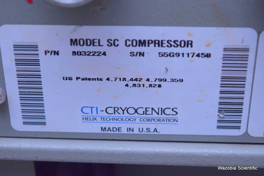 HELIX CTI CRYOGENICS AIR COOLED COMPRESSOR MODEL SC COMPRESSOR