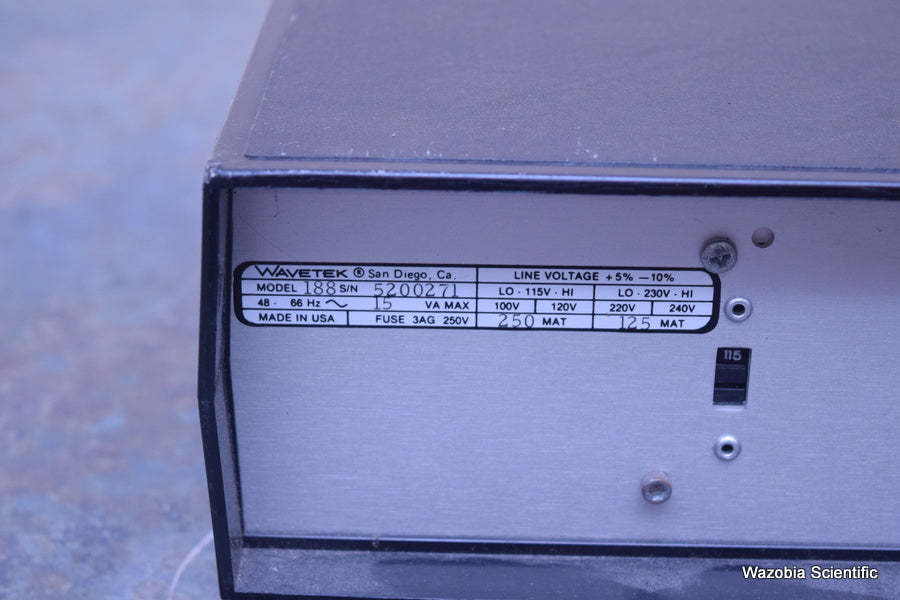 WAVETEK 4 MHZ FUNCTION GENERATOR MODEL 188