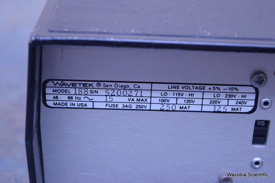 WAVETEK 4 MHZ FUNCTION GENERATOR MODEL 188