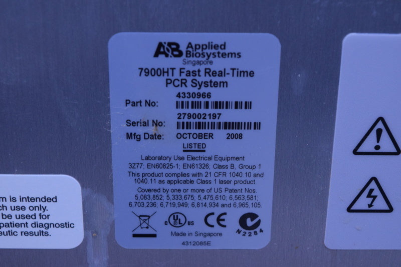 AB APPLIED BIOSYSTEMS 7900HT FAST REAL TIME PCR SYSTEM 4330966 384 WELL BLOCK 43