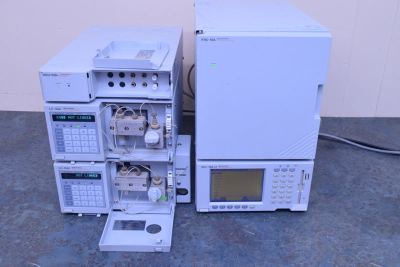 SHIMADZU HPLC SYSTEM LC-10AI SCL-10A VP FRC-10A DGU-20A 3