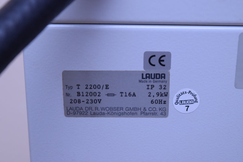 LAUDA INTEGRA T 2200 PROGRAMMABLE THERMOSTATS