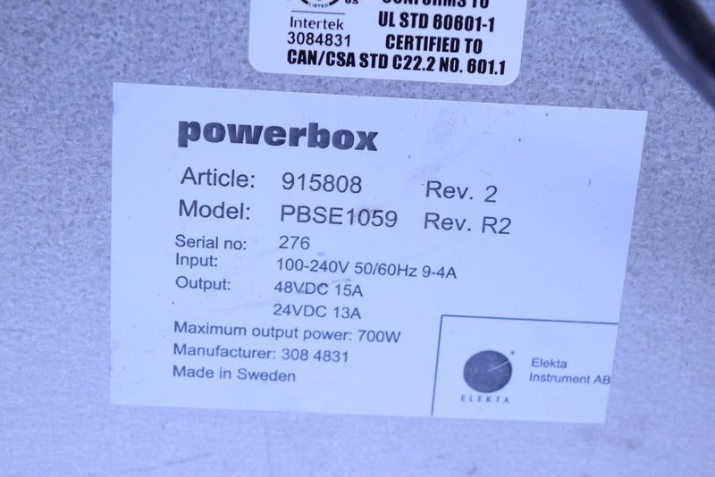 GANTRY MODULE POWERBOX MODEL PBSE1059 SDU ECU 915808 FOR MRI UNIT