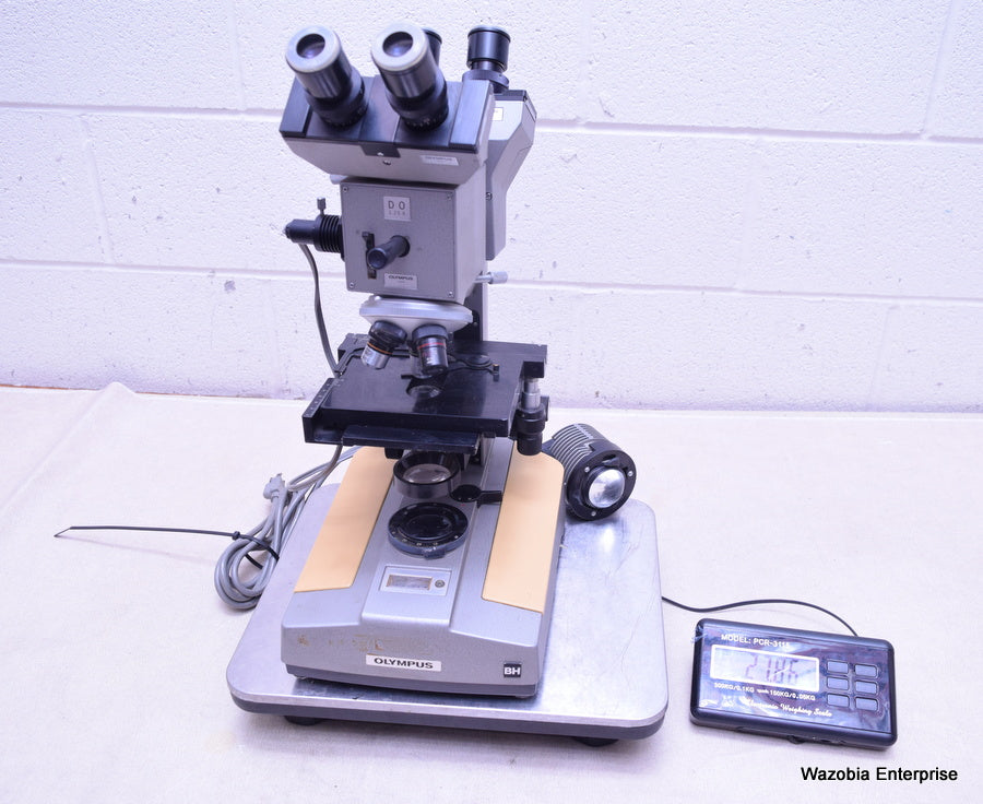 OLYMPUS BH- BHB MICROSCOPE DUAL HEAD 2 LIGHT SOURCE