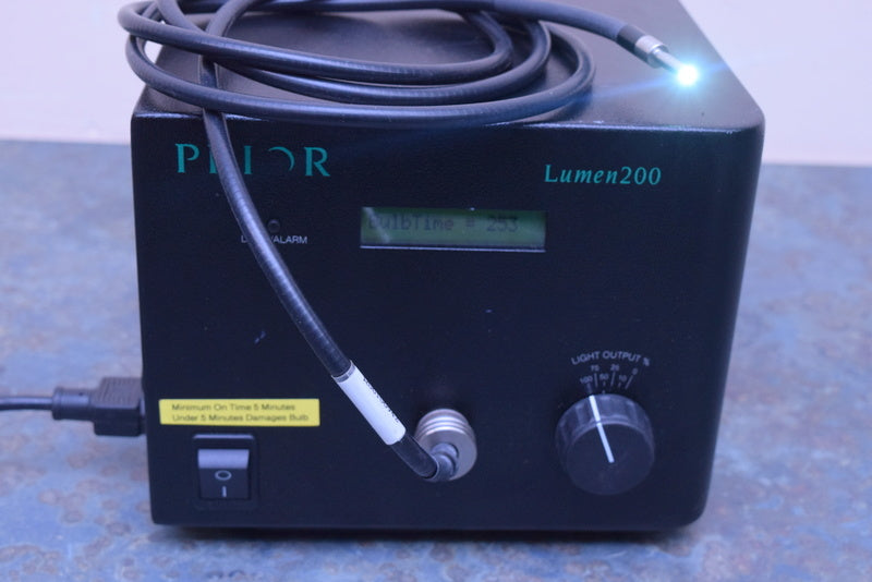 PRIOR LUMEN 200 FLUORESCENCE MICROSCOPE FIBER OPTIC LIGHT SOURCE POWER SUPPLY L2