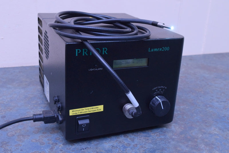 PRIOR LUMEN 200 FLUORESCENCE MICROSCOPE FIBER OPTIC LIGHT SOURCE POWER SUPPLY L2