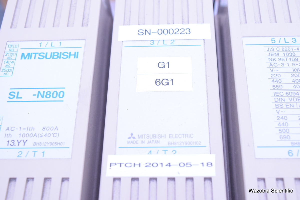 MITSUBISHI SL-N800 MAGNETIC CONTACTORS 3/L2 4/T2 5/L3 6/T3