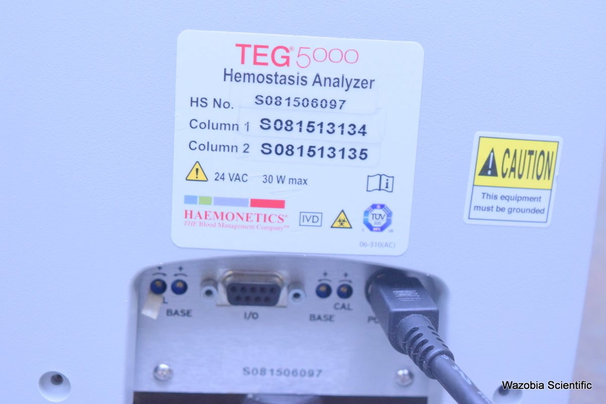 2 HAEMONETICS HAEMOSCOPE THROMBELASTOGRAPGH ANALYZER TEG 5000 HEMOSTASIS