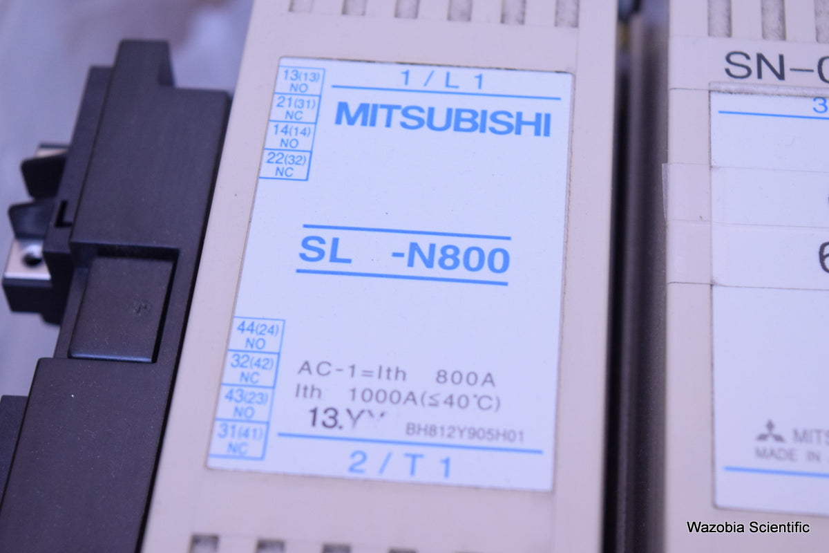 MITSUBISHI SL-N800 MAGNETIC CONTACTORS 3/L2 4/T2 5/L3 6/T3