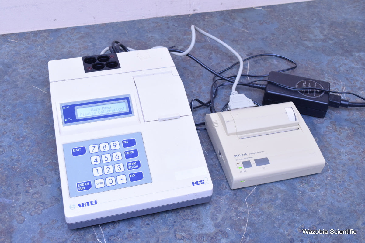 ARTEL PCS 2  PCS2 PIPETTE CALIBRATION SYSTEM DPU-414 THERMAL PRINTER