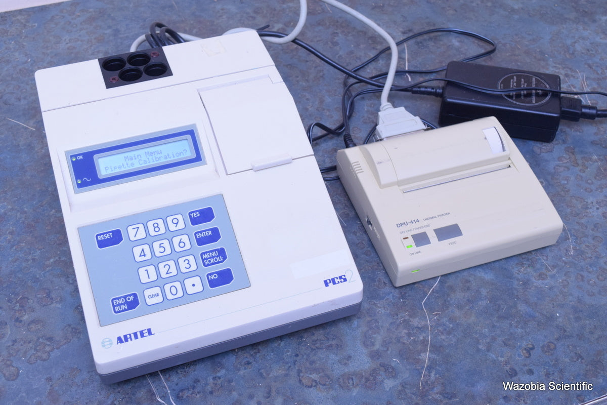 ARTEL PCS 2  PCS2 PIPETTE CALIBRATION SYSTEM DPU-414 THERMAL PRINTER
