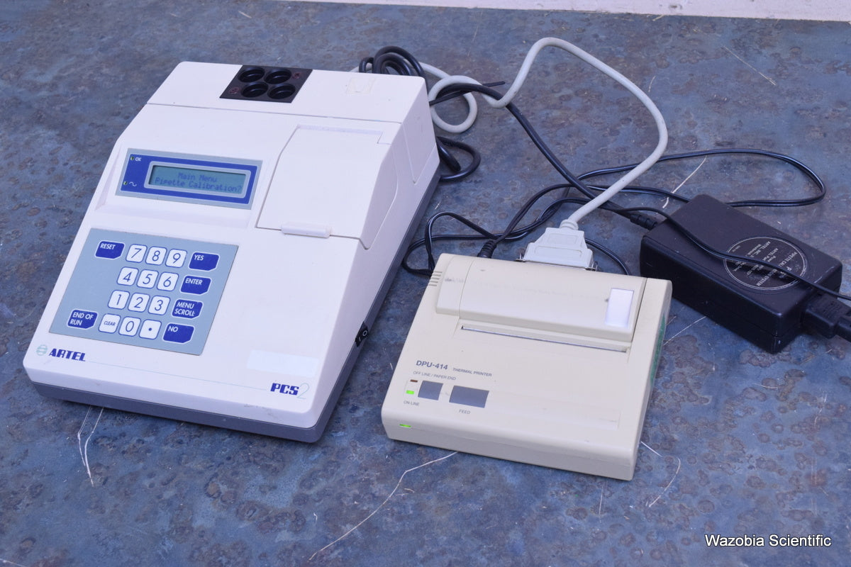 ARTEL PCS 2  PCS2 PIPETTE CALIBRATION SYSTEM DPU-414 THERMAL PRINTER