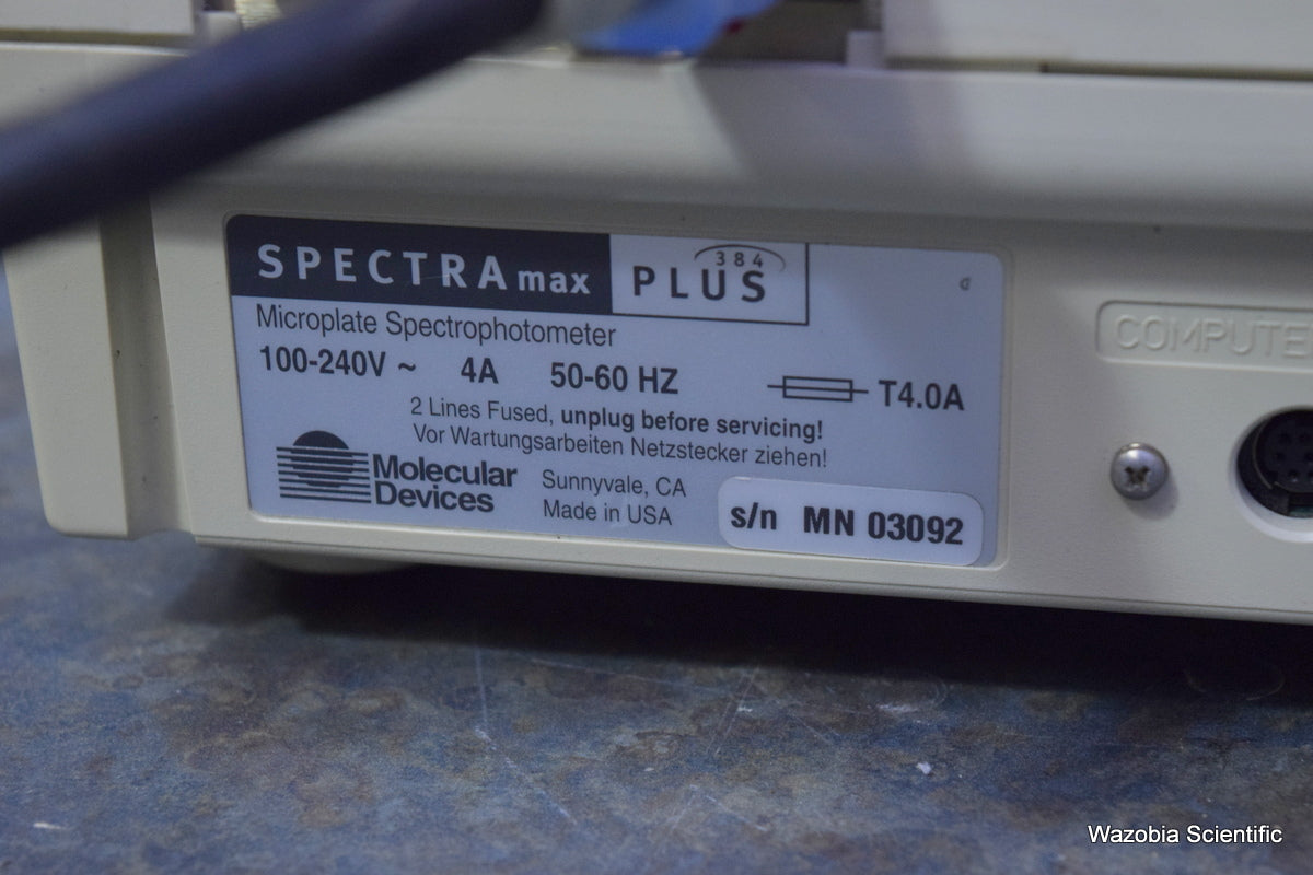 MOLECULAR DEVICES SPECTRAMAX PLUS 384 MICROPLATE SPECTROPHOTOMETER