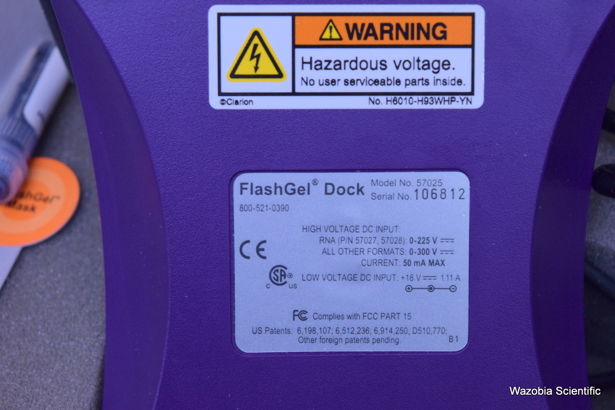 LONZA FLASHGEL DOCK 57025 ELECTROPHORESIS SYSTEM