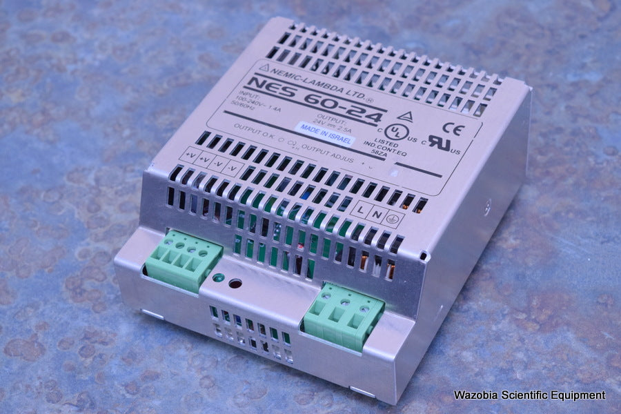 NEMIC-LAMBDA NES 60-24 POWER SUPPLY  INPUT 100-240V ~1.4A OUTPUT 24V-2.5A