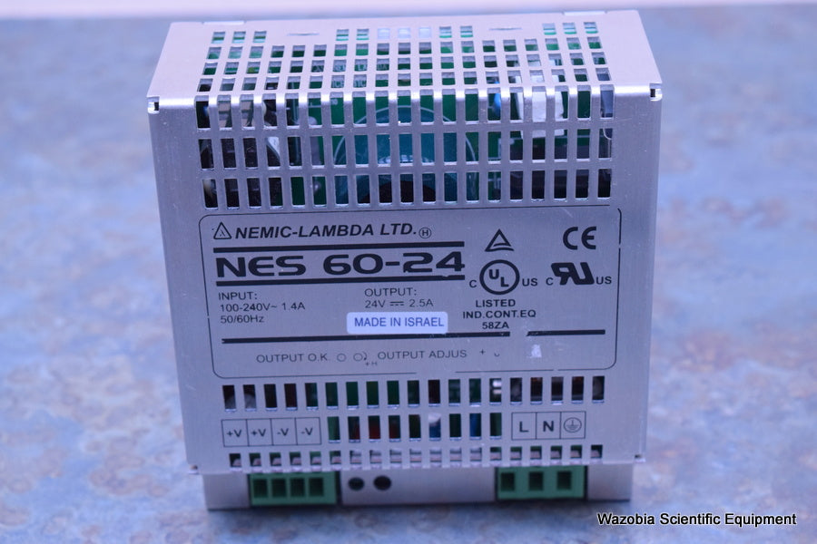 NEMIC-LAMBDA NES 60-24 POWER SUPPLY  INPUT 100-240V ~1.4A OUTPUT 24V-2.5A