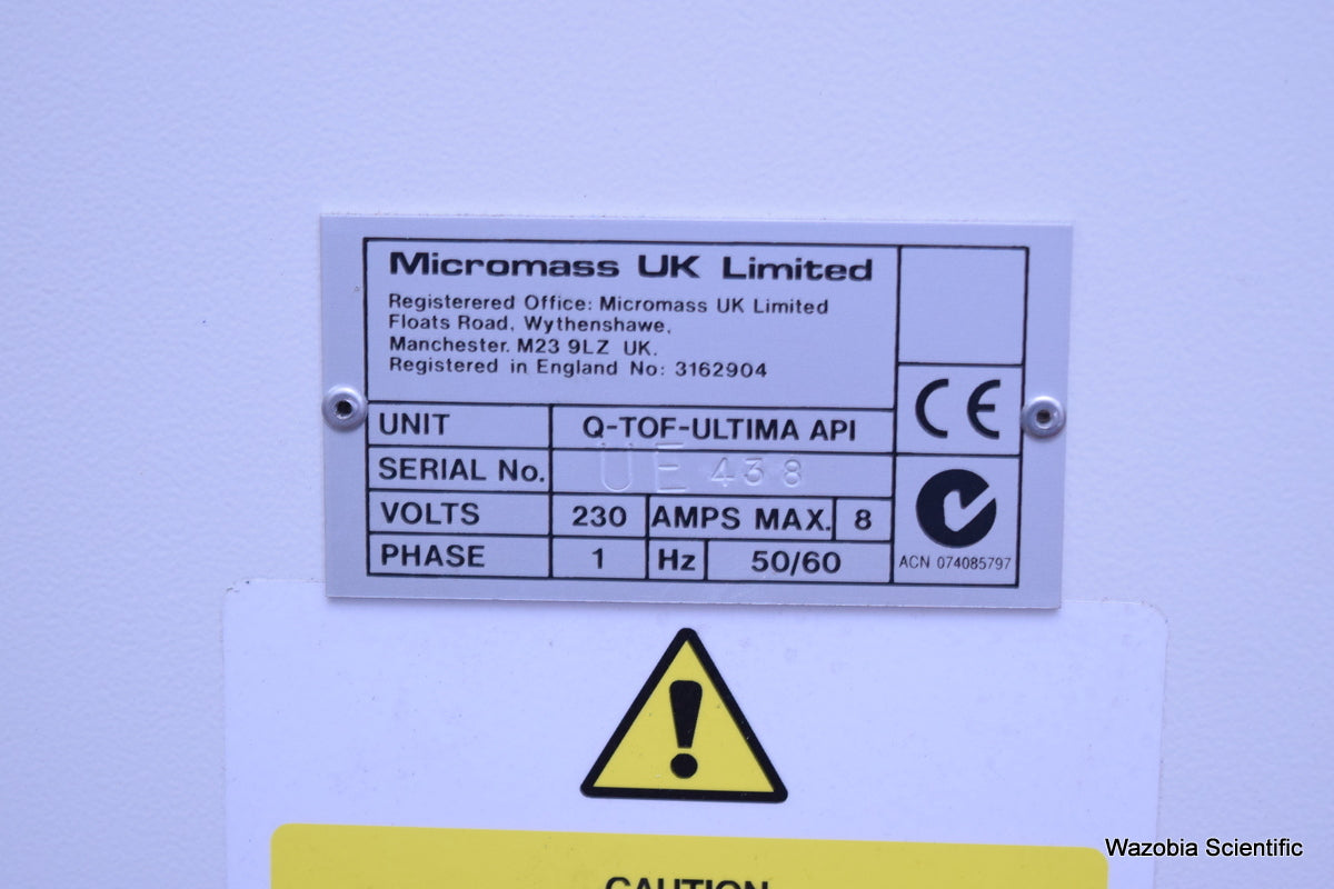 WATERS MICROMASS Q-TOF ULTIMA API MASS SPECTROMETER WITH RHEODYNE 7010 INJECTOR