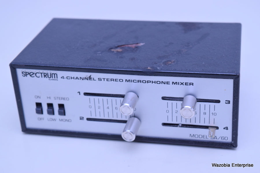 ARISTA SPECTRUM 4-CHANNEL STEREO MICROPHONE MIXER MODEL SA/60