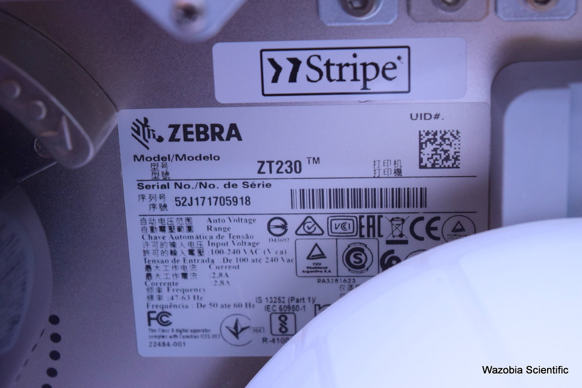 ZEBRA STRIPE ZT230  BARCODE THERMAL LABEL PRINTER