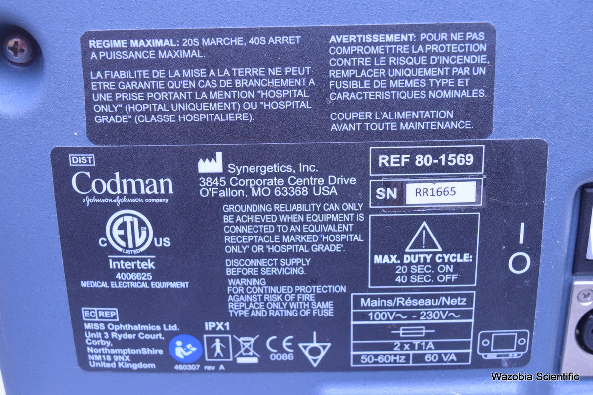 CODMAN MALIS CMC V BIPOLAR ELECTROSURGICAL GENERATOR SYSTEM 80-1788R
