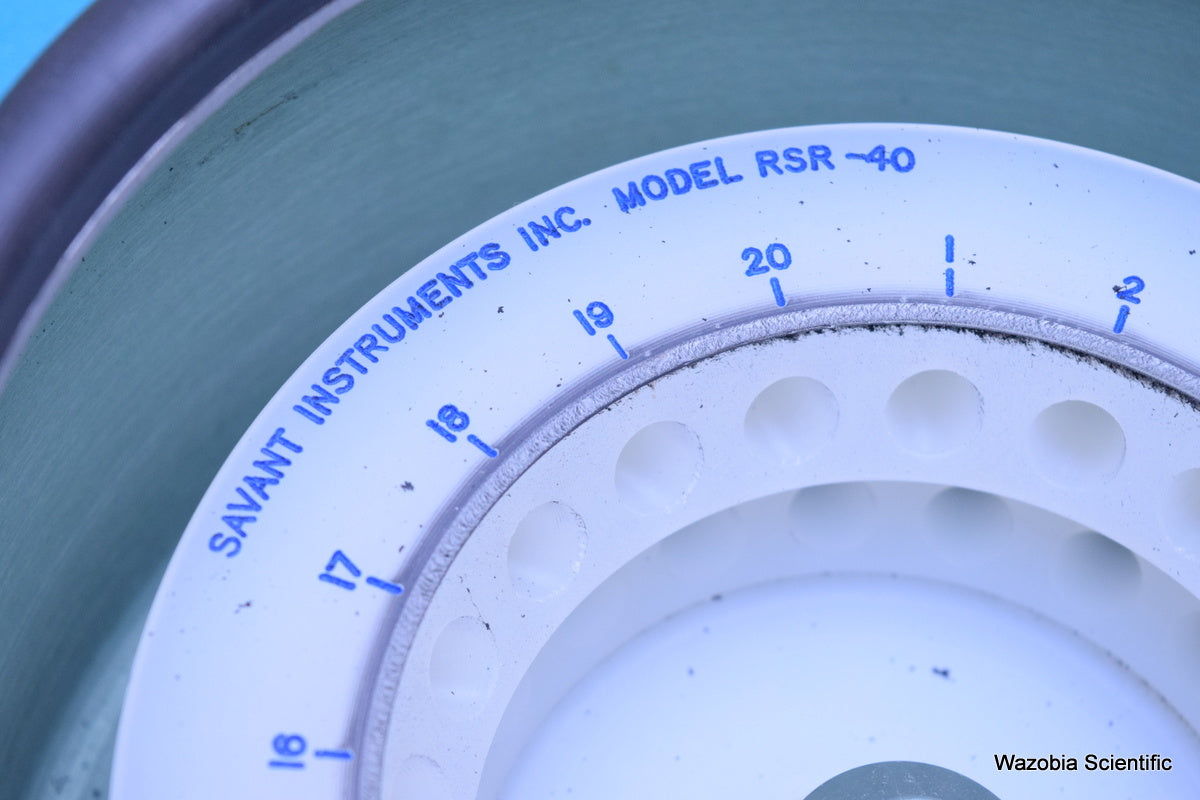 SAVANT USPEEDFUGE SFA13KA MICROCENTRIFUGE PLUS LABORATORY CENTRIFUGE WITH RSR-40