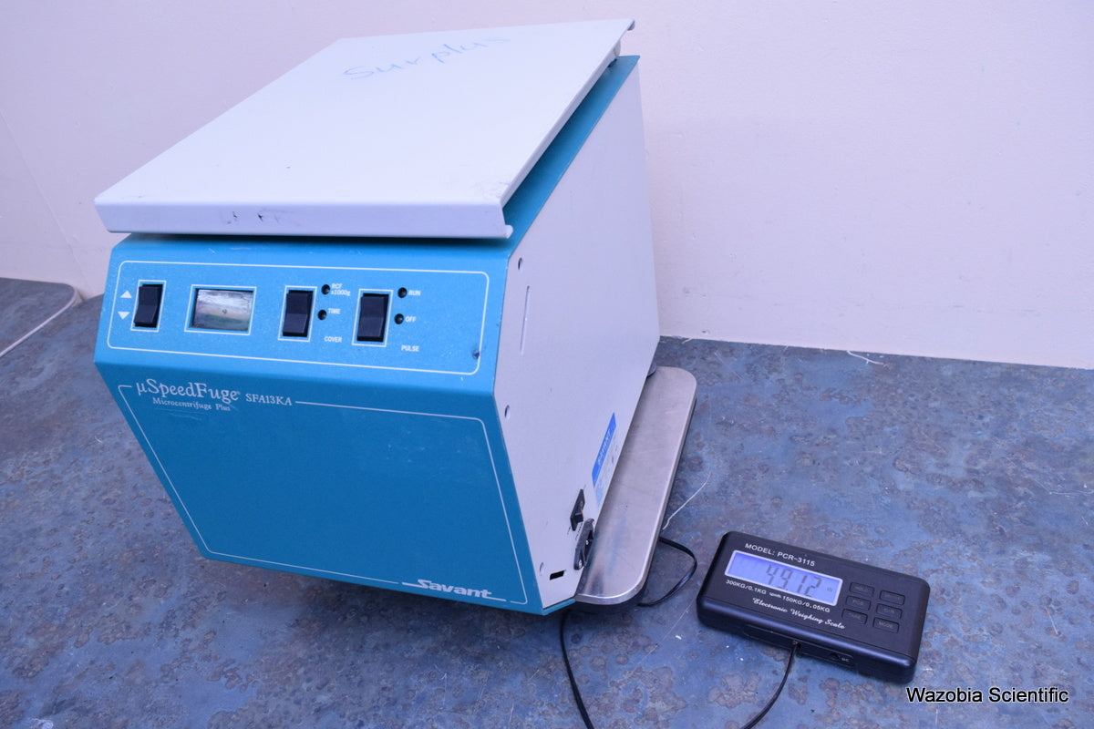 SAVANT USPEEDFUGE SFA13KA MICROCENTRIFUGE PLUS LABORATORY CENTRIFUGE WITH RSR-40