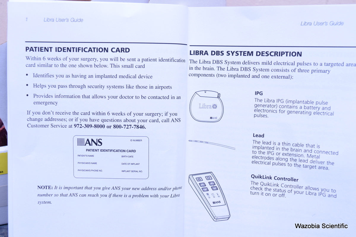 3 QUIKLINK CONTROLLER ANS 3860 65-3860DE-01 LIBRA DEEP BRAIN STIMULATION SYSTEMS