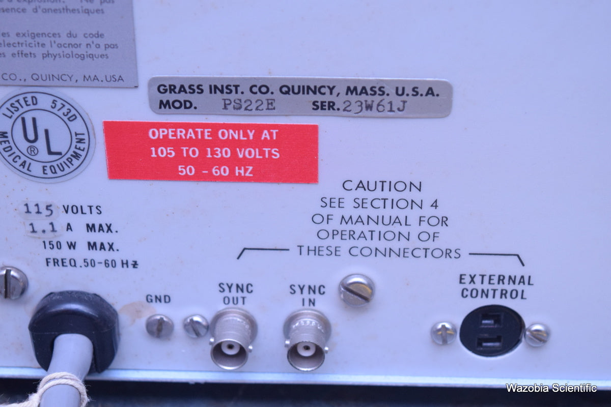 GRASS INSTRUMENTS PS 22 PHOTIC STIMULATOR PS22 PS22E