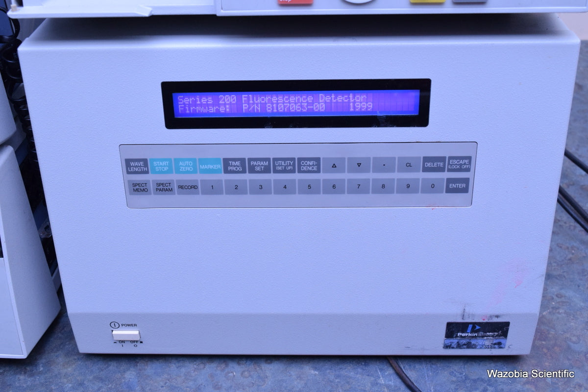 PERKIN ELMER SERIES 200 HPLC FLUORESCENCE UV VIS DETECTOR PUMP AUTOSAMPLER NCI 9