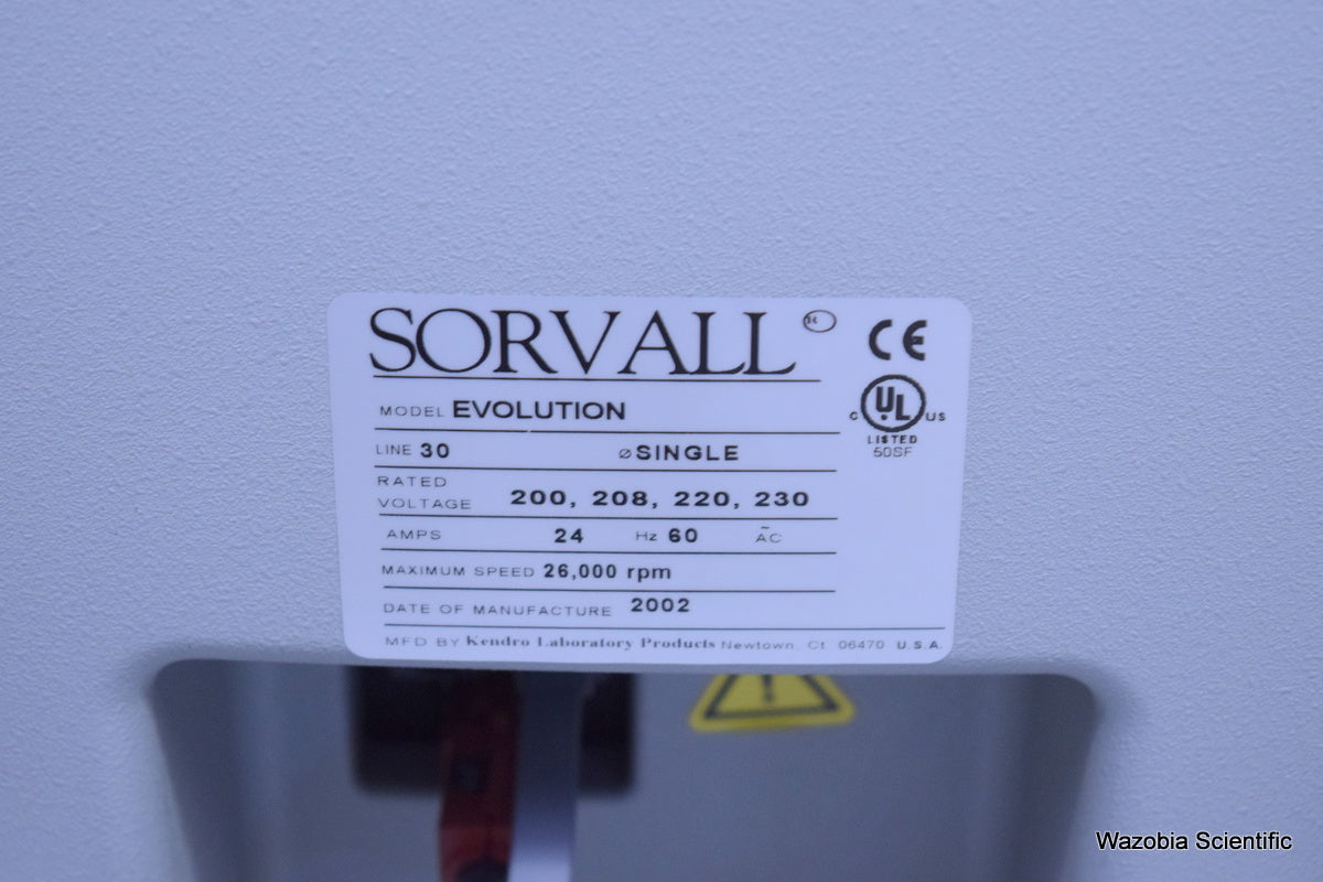 SORVALL EVOLUTION RC REFRIGERATED CENTRIFUGE WITH SS-34 ROTOR