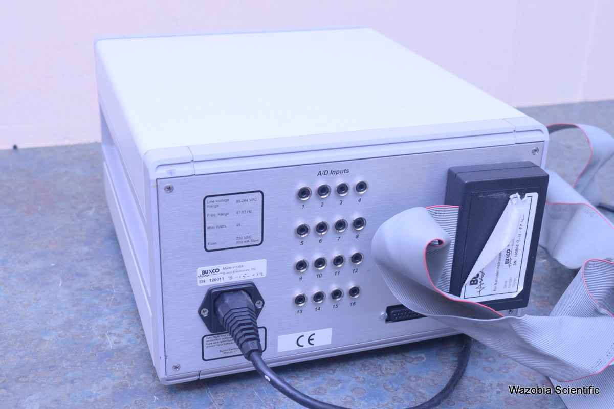 BUXCO MAX II STRAIN-GAGE PREAMPLIFIER WITH ADA-PC ADAPTER ADP-2003