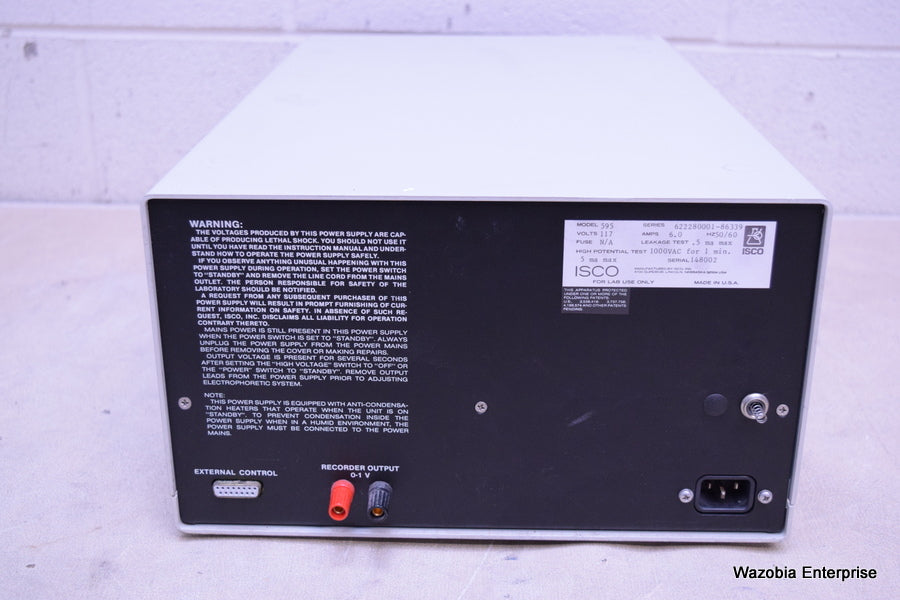 ISCO ELECTROPHORESIS POWER SUPPLY MODEL 595