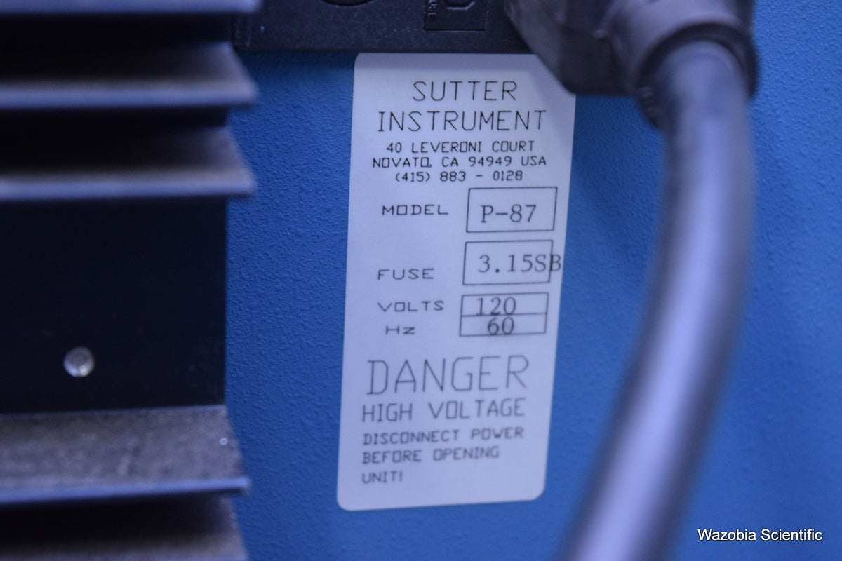 SUTTER INSTRUMENT MODEL P-87 FLAMING BROWN MICROPIPETTE PULLER