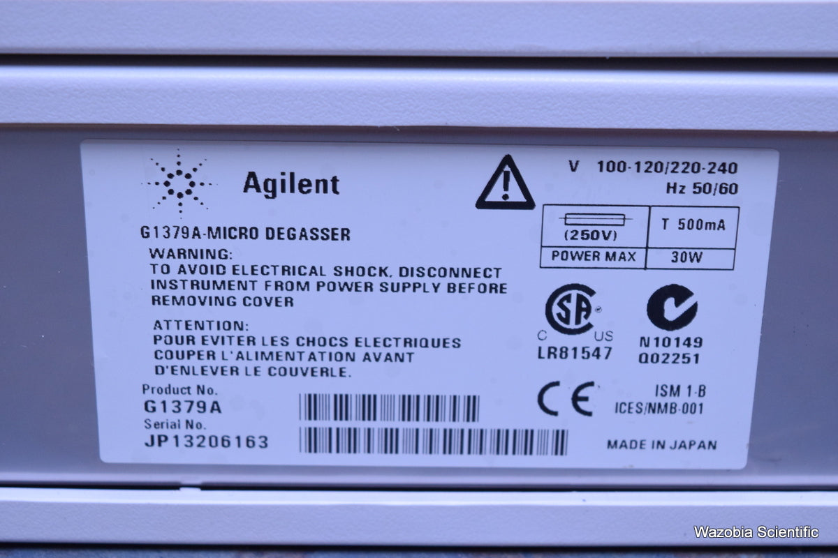 AGILENT 1100 HPLC G1379A DEGASSER AND SAMPLE TRAY