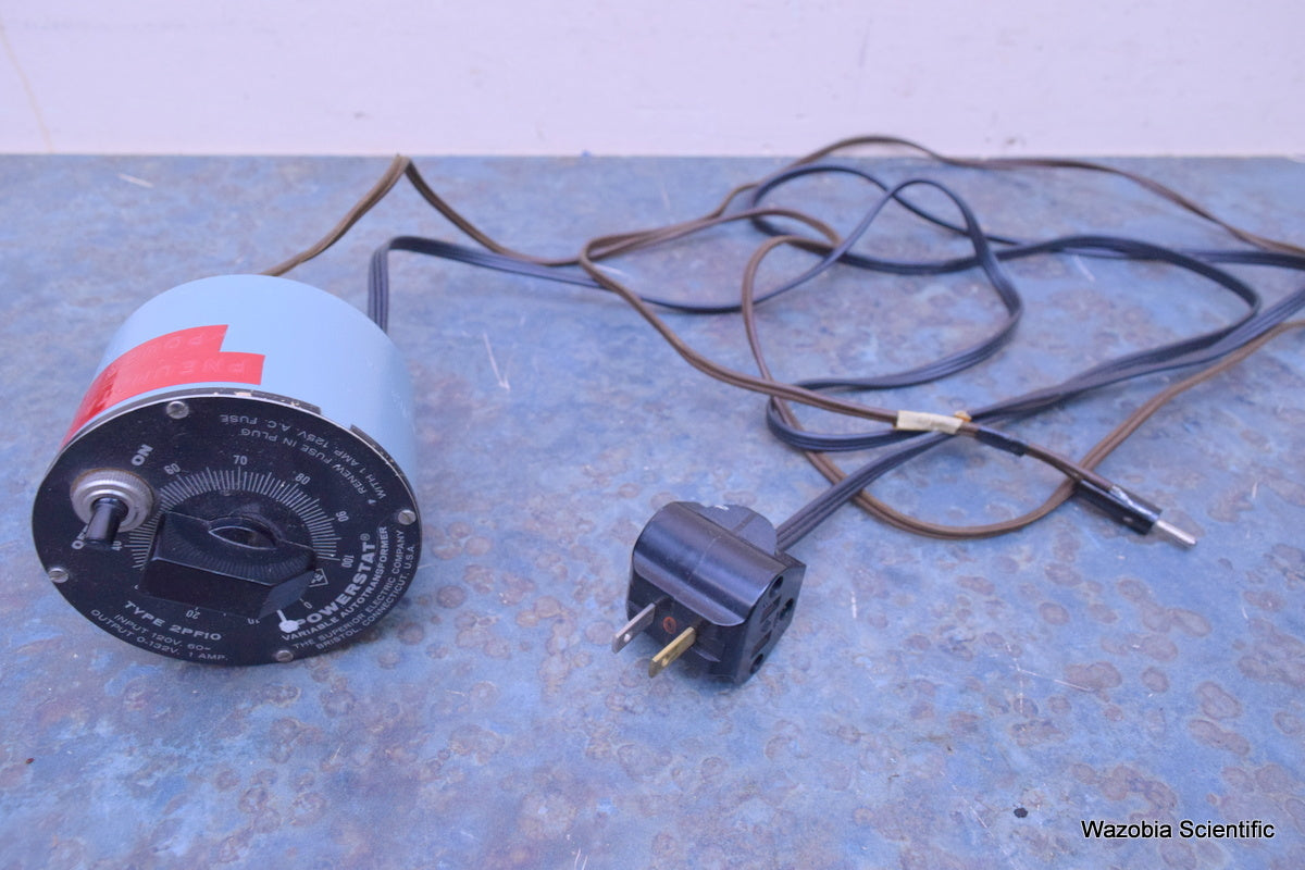 THE SUPERIOR ELECTRIC POWERSTAT VARIABLE AUTOTRANSFORMER TYPE 2PF10 0-132V 1AMP