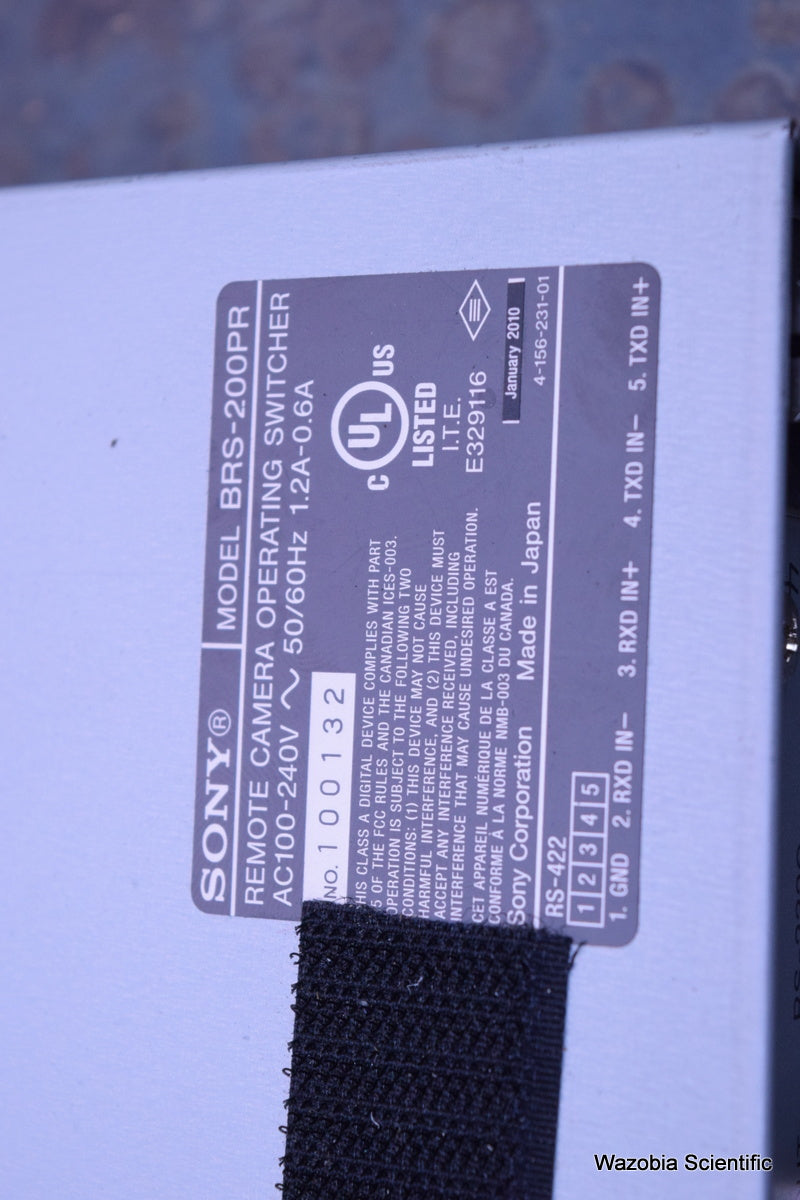 SONY REMOTE CAMERA OPERATING SWITCHER BRS-200 BRS-200PR BRS-200CP