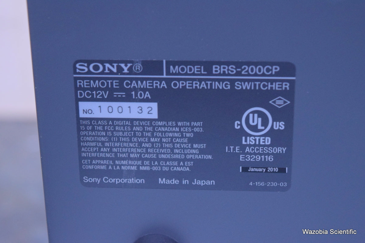 SONY REMOTE CAMERA OPERATING SWITCHER BRS-200 BRS-200PR BRS-200CP