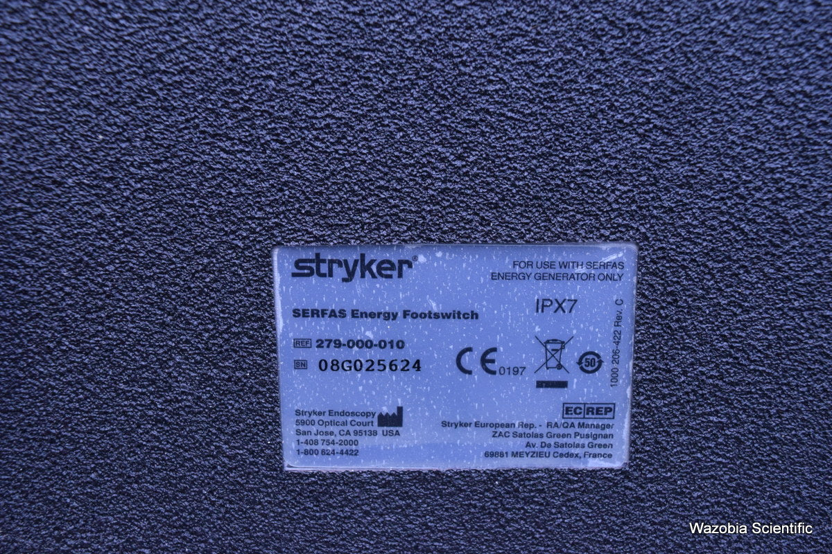 STRYKER SERFAS ENERGY RF GENERATOR FOOTSWITCH 279-000-010