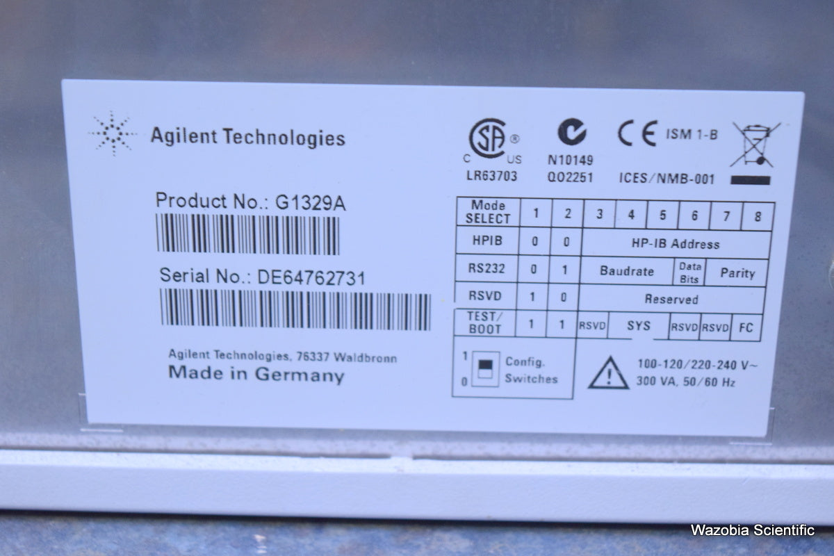 AGILENT 1200 SERIES G1329A ALS AUTOSAMPLER  HPLC  CHROMATOGRAPHY