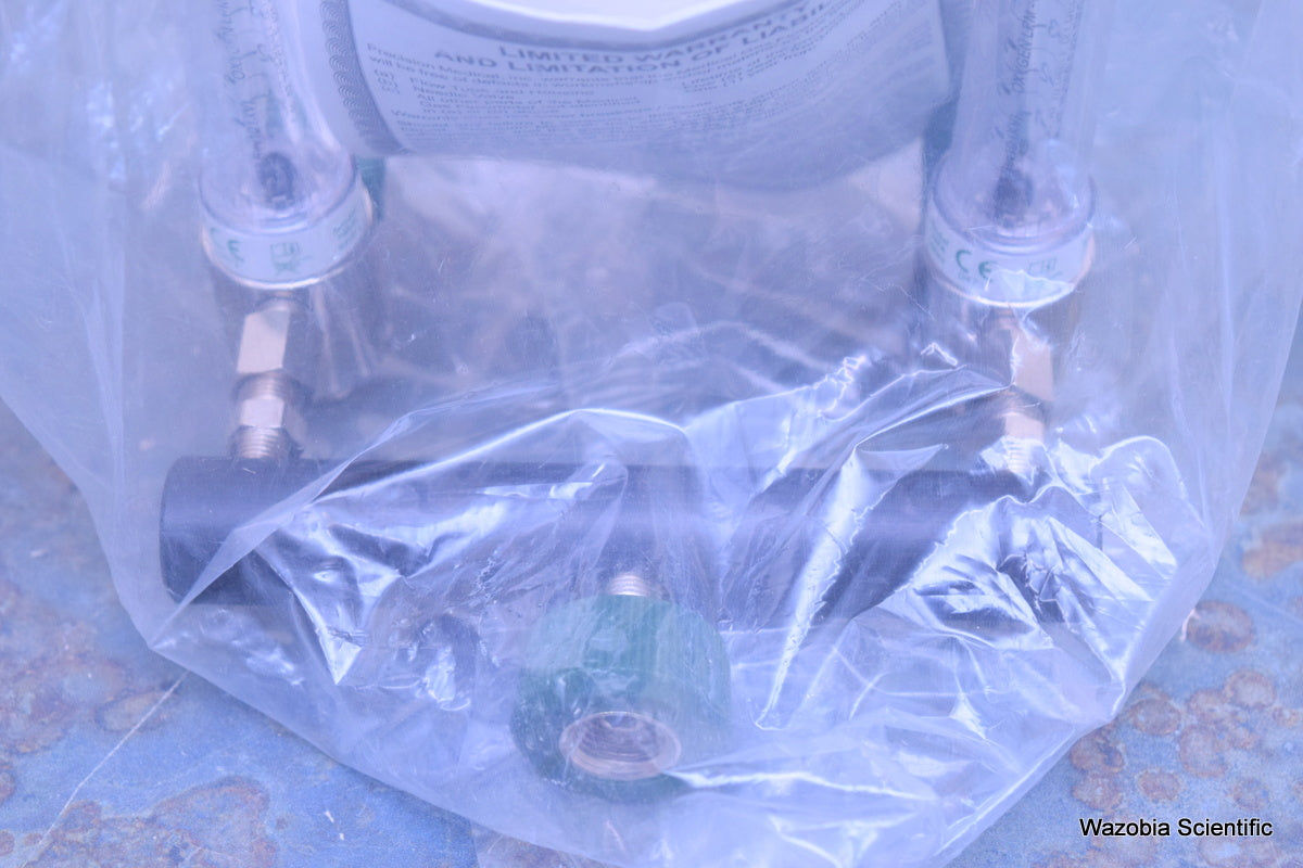 PRECISION MEDICAL D1MFA1003 1MFA SERIES T FLOWMETER DUAL T-BAR O2 15LPM HT DISS