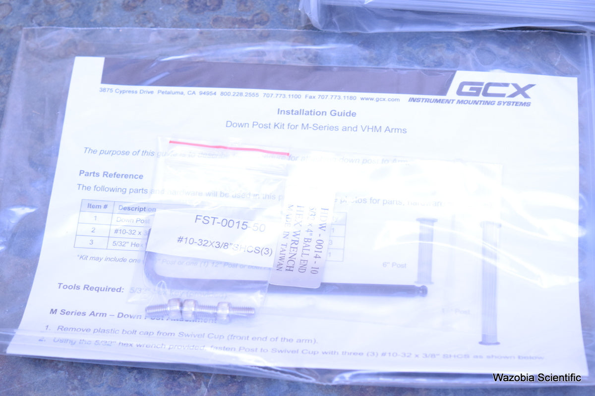NEW GCX MEDICAL MOUNTING 12" FLUTED POST FOR M SERIES VHM WMM-0006-02C