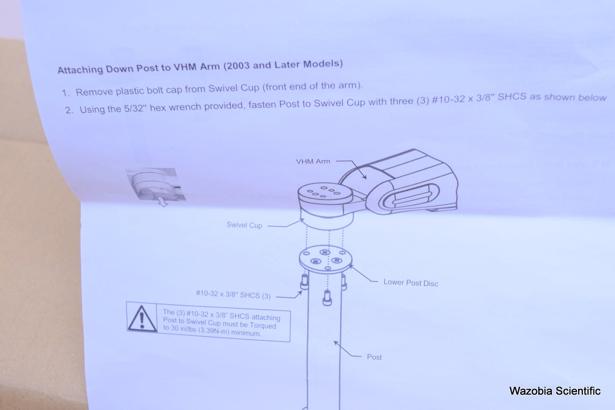 NEW GCX MEDICAL MOUNTING 12" FLUTED POST FOR M SERIES VHM WMM-0006-02C